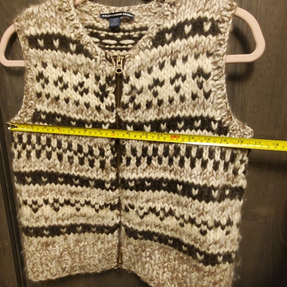Vintage Ralph Lauren Hand Knit Sweater Vest Wool Ski Native American Cohican M - Picture 7 of 8